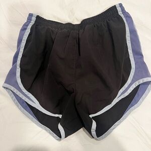 Nike Black Athletic Running Shorts with Light Blue Trim